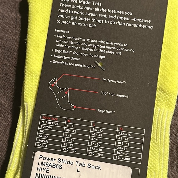 Lululemon Men's Power Stride Tab Socks - highlighter yellow - Picture 4 of 5